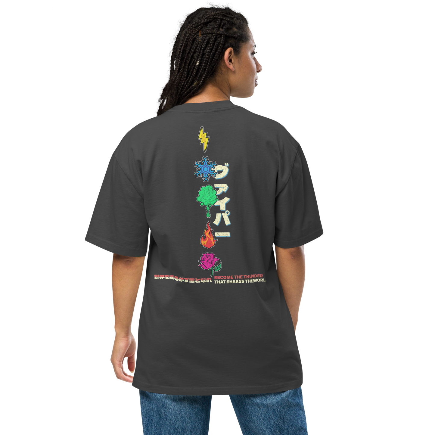 Thunder Waifu - Oversized faded tee