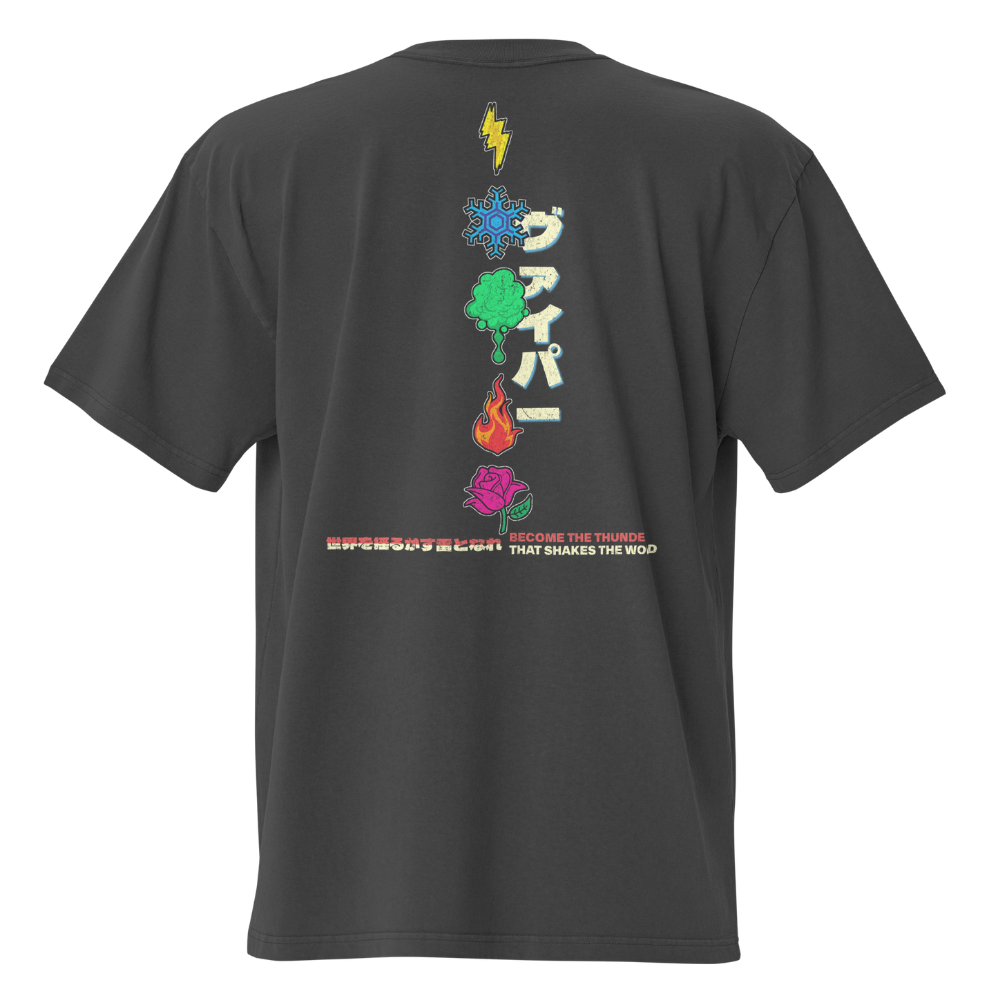 Thunder Waifu - Oversized faded tee