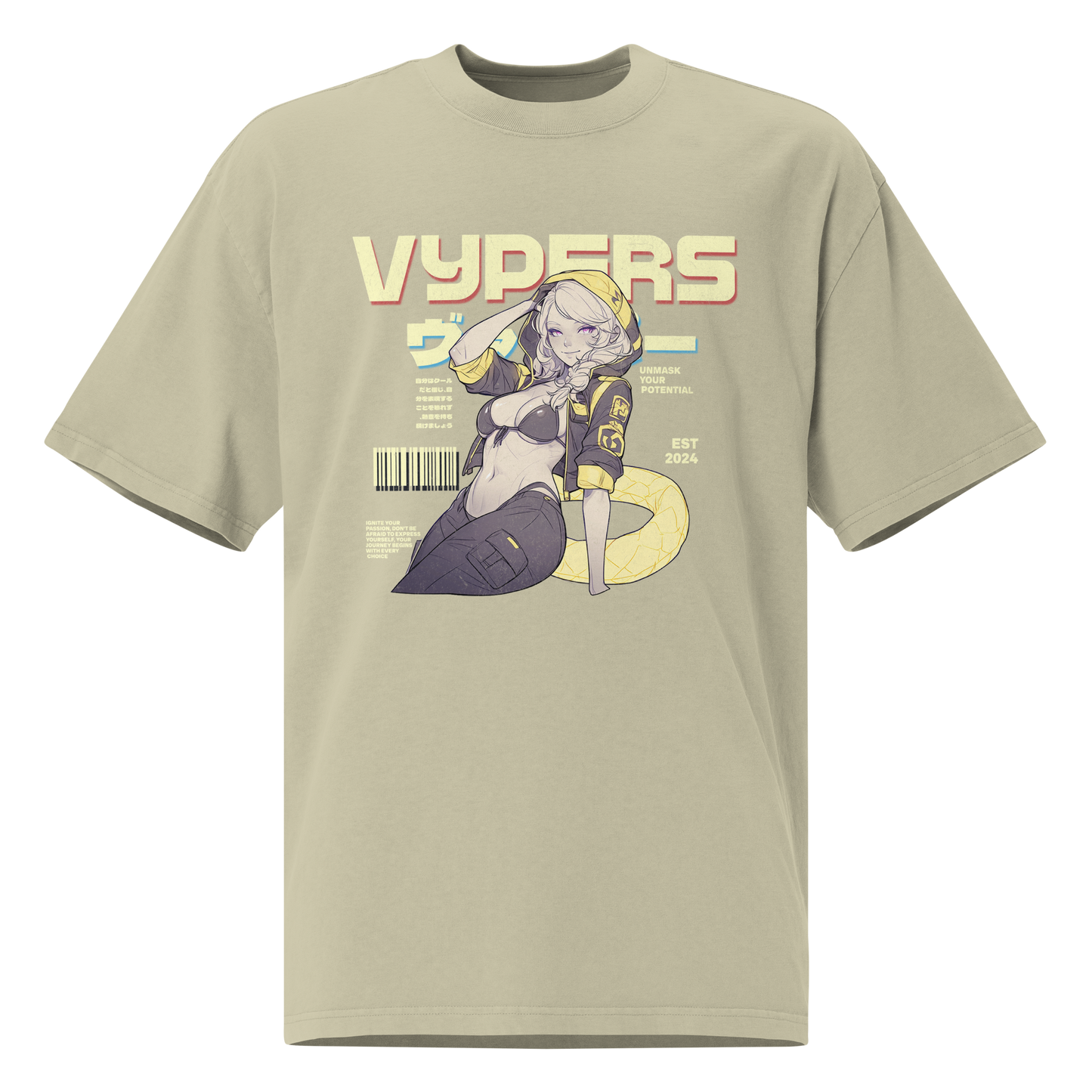 Thunder Waifu - Oversized faded tee