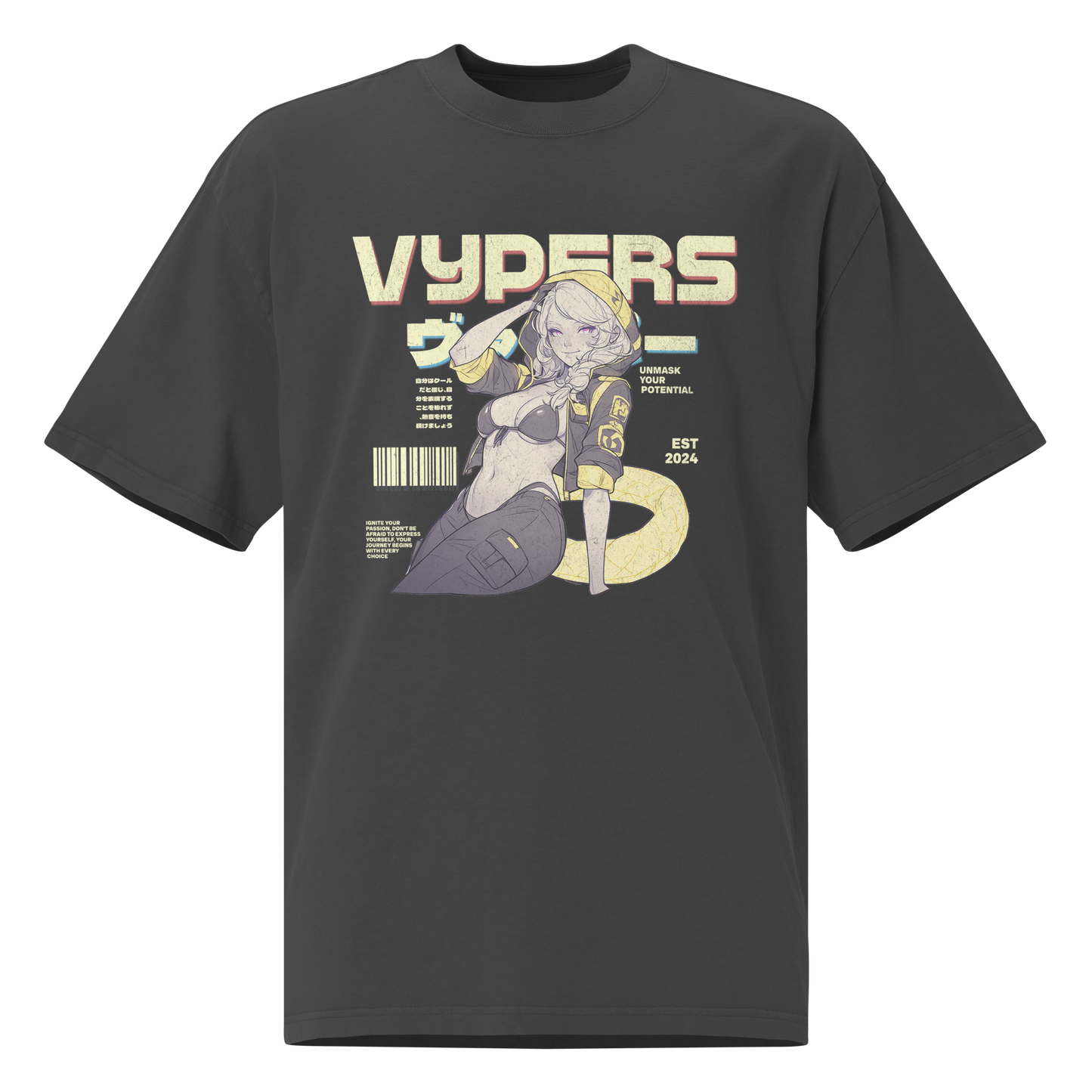 Thunder Waifu - Oversized faded tee